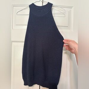 Navy sleeveless sweater top
